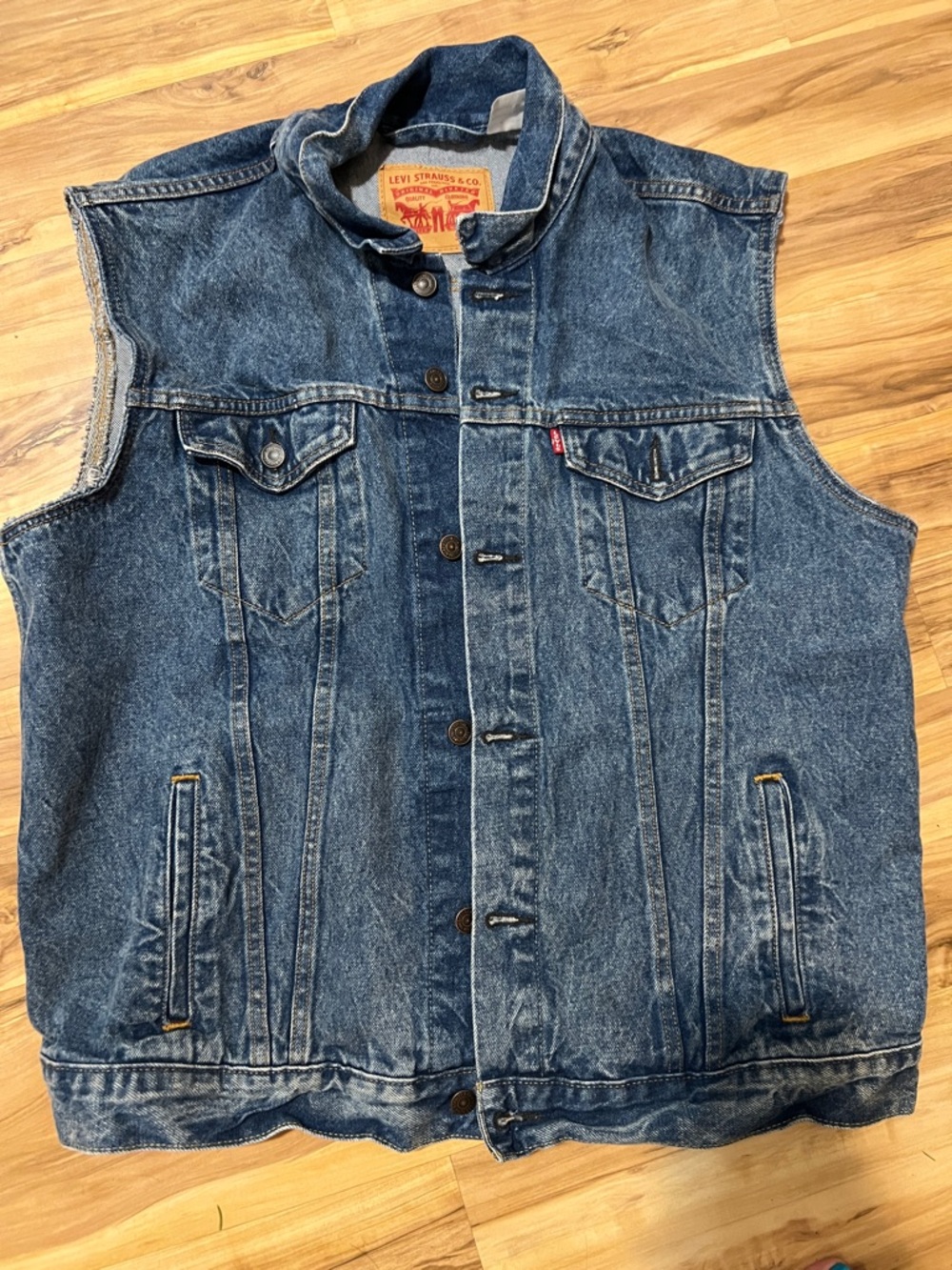 Levi's Men's Dark Blue Denim Vest - Sleeveless Trucker